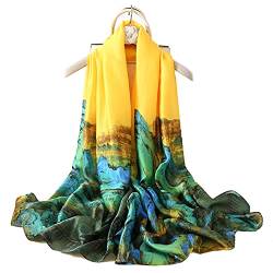 ZDMHSH Modischer Schal, 100 % Seide, fühlt sich an wie Seide, lang, leicht, Sonnenschutz-Schal für Damen - mehrfarbig - Einheitsgröße von ZDMHSH