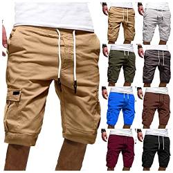 ZDSUHYIW Cargo Shorts Herren Kurze Hosen Jorts Lässig Lose Sporthose Sommerhose Vintage Cargohose Weich Bequem Laufshorts Sommer Bermuda Shorts Baggy Jogger Chino Hosen mit Tunnelzug von ZDSUHYIW