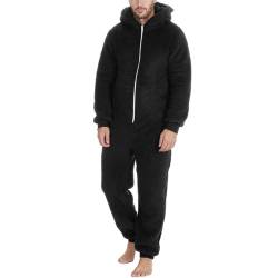 ZDSUHYIW Herren Paar Jumpsuit Kuschelig Lustig Lang Pyjama Winter Warm Plüsch Overall Schlafoverall Reißverschluss Teddy Fleece Einteiler Onesie Schlafanzug Weihnachten Schlafoveralls von ZDSUHYIW