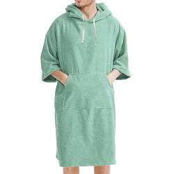 ZDSUHYIW Surf Poncho Baumwolle Strandponcho Reißverschlussfach Herren Damen Kapuze Umziehhilfe Strand Bademantel Frottee Badeponcho Soft Bademantel Teddy Fleece Morgenmantel von ZDSUHYIW