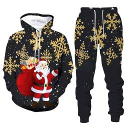 ZDSUHYIW Weihnachtsanzüge Herren Weihnachten Weihnachtsmann Schneemann Geschenk Elch Weihnachtsbaum Anzüge Weihnachtsdruck Hose Weihnachten Lustige Party Kostüm Straight Anzüge Festlich von ZDSUHYIW