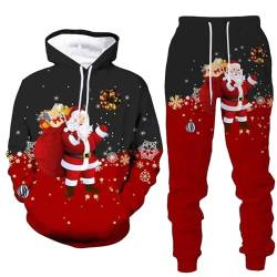 ZDSUHYIW Weihnachtsanzüge Herren Weihnachten Weihnachtsmann Schneemann Geschenk Elch Weihnachtsbaum Anzüge Weihnachtsdruck Hose Weihnachten Lustige Party Kostüm Straight Anzüge Festlich von ZDSUHYIW