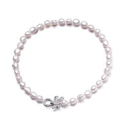 ZDVHOMCB Mode-Accessoires 10-11 mm echte natürliche Süßwasserperlenkette for Frauen, schöne barocke große Perlenkette (Color : 40cm, Size : White pearl) von ZDVHOMCB
