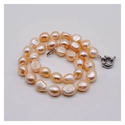 ZDVHOMCB Mode-Accessoires True Perlenketten Natürliche Süßwasserperlen Barock Stil Büroangestellter Schmuck Damen Halsketten Valentinstagsgeschenke erfüllen (Color : Pink, Size : 45cm) von ZDVHOMCB