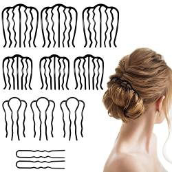 11 Stück U Form Haar Pin, U-förmige Legierung-Haarstäbe, Haargabel Clip Metall Haarkämme Pins Haarnadel Stick für Frauen Mädchen Frisur Haarschmuck, Haarstyling-Werkzeug-Zubehör von ZEACCT