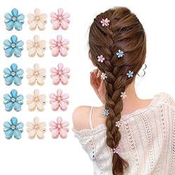 15 Stück Kleine Blumen Haarspangen, Mini Diamant Blumen Haarspangen, Mini Blumen Haarspangen, Kleine Blumen Haarschmuck, Pearl Blumen Haarspangen, für Damen, Mädchen, für Foto, Alltag, Party von ZEACCT