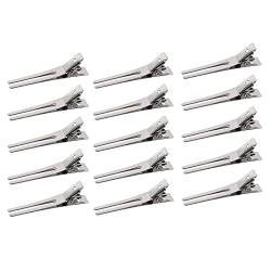 ZEACCT 50 Stücke Metall Alligator Clips, Friseur Double Prong Curl Clips Zinken Pin Curl, Haarclip Metall, DIY Zubehör Haar Klammer für Basteln Haarschmuck DIY für Damen & Mädchen von ZEACCT