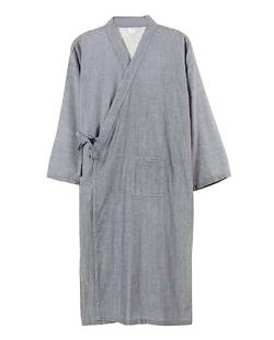 ZEALMAX Herren Pyjama aus weicher Baumwolle im japanischen Stil Bademantel Pyjama Kimono Rock Loungewear von ZEALMAX