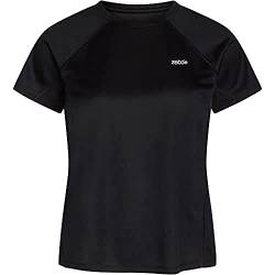 ZEBDIA Damen Zebdia Women Sports T-shirt/Chest Print Black T Shirt, Schwarz, XXL EU von ZEBDIA