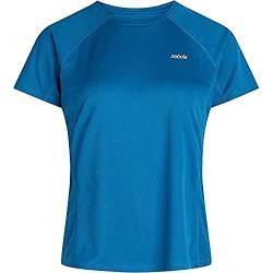 ZEBDIA Damen Zebdia Women Sports T-shirt/Chest Print Blue T Shirt, Blau, M EU von ZEBDIA