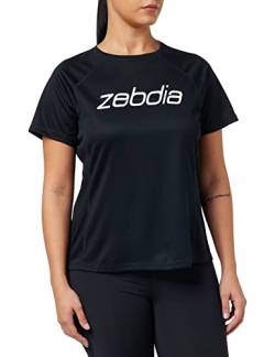 ZEBDIA Damen Zebdia Women Sports T-shirt/Front Print Black T Shirt, Schwarz, XXL EU von ZEBDIA