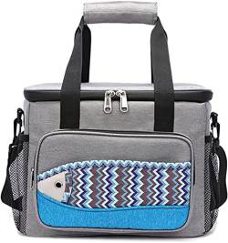 ZEBEYE Picknicktasche, Reisetasche, isolierte Lebensmitteltasche, Weinkühltasche, Weinkühltasche for Strand (Größe: klein, grau) (Size : Small Gray) von ZEBEYE