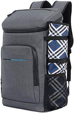 ZEBEYE Weinkühltasche for Strand-Design, isolierte Kühltasche, großer Rucksack, tragbar, for den Außenbereich (Farbe: Tiefgrau) (Color : Deep Gray) von ZEBEYE