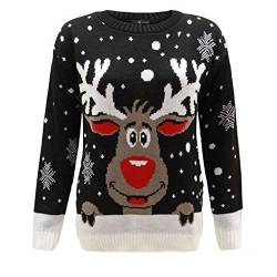 ZEE FASHION Unisex Weihnachtspullover Rudolph Drucken 3D Nase Pom von ZEE FASHION