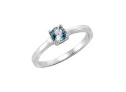 Fingerring ZEEME "925 Sterling Silber Blautopas" Fingerringe Gr. 058 (18,5), Silber 925 (Sterlingsilber), weiß Damen Fingerringe von ZEEme