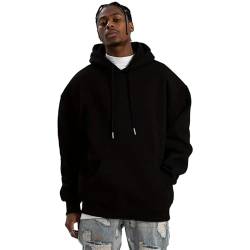 ZENGVEE Hoodie Herren Pullover Herren Kordelzug Sweatshirt Herren Basic Kapuzenpullover Casual Hoody Mit Kapuze Hoodies Für Männer Hoody Männer Stüssy Hoodie Gym Hoodie Mit Tasche（0724-Black-3XL） von ZENGVEE