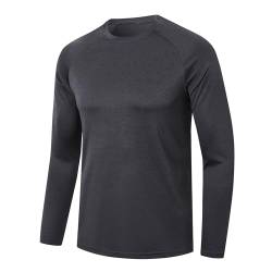 ZENGVEE Langarmshirts Herren SportShirts Funktionsshirt Männer Longsleeve Schnelltrocknend Trainingsshirt Fitness Laufshirt Sweatshirt für Gym Outdoor(1610-Black-L) von ZENGVEE