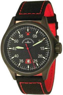 Zeno Speed Navigator Quartz, PVD schwarz, ZB schwarz-rot, Kalender, Nylon von ZENO-WATCH