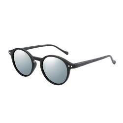 ZENOTTIC Sonnenbrille Polarisiert Rund Retro Klassisch UV 400 Schutz Vintage Rahmen f¨¹r Herren Damen ¡" (SCHWARZ + SILBER Spiegel) von ZENOTTIC