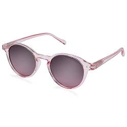 ZENOTTIC Sonnenbrille Polarisiert Rund Retro Klassisch UV 400 Schutz Vintage Rahmen für Herren Damen (kristall + pink) von ZENOTTIC