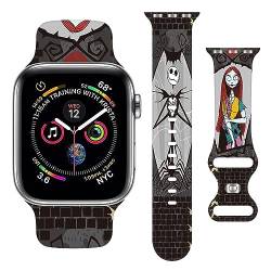 Halloween-Weihnachtsarmband, kompatibel mit Apple Watch, 38 mm, 40 mm, 41 mm, 42 mm, 44 mm, 45 mm, 49 mm, für Herren und Damen, weiches Silikon, verstellbare Armbänder, Smartwatch-Armbänder für iWatch von ZENROIC