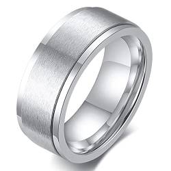 ZENSE - Drehbarer Ring für Herren in mattem Silber ZR0158 von ZENSE