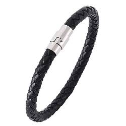 ZENSE - Herrenarmband aus geflochtenem Leder in schwarz ZB0256 von ZENSE