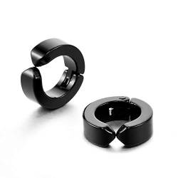 ZENSE - Ohrringe für Männer aus schwarzem Stahl ohne Ohrlöcher ZE0070 von ZENSE