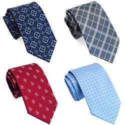ZENXUS Extra lange Krawatten für Herren groß und hoch, 160 cm oder 177,8 cm Länge, 4 Stück - Blau - 178 cm-XXL von ZENXUS