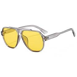 ZENYS Retro-Sonnenbrille Mit Großem Rahmen For Männer Und Frauen, Outdoor-Fahrmode, Dekorative Sonnenbrille (Color : C, Size : 1) von ZENYS