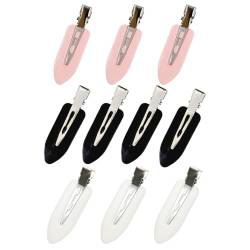 ZEVONDA 10 Stück No Bend Haarspangen - No Crease Haar Pin Curl Clips Make Up Clips Nahtlose Haarspange für Haarstyling Make Up, Schwarz*4 + Weiß*3 + Rosa*3 von ZEVONDA