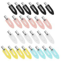 ZEVONDA 26 PCS Keine Falten Haarspangen - Keine Biegung Haarspangen Make-up Haarspangen Haarstyling Clips Friseur Haarnadeln für Mädchen Frauen (Schwarz, Weiß, Rosa, Gelb, Blau) von ZEVONDA