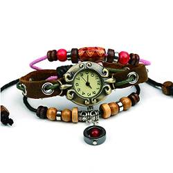 ZFSBRTL Nordische Damen Lederuhr, Teen Vintage Gravur Quarzuhr Wikinger Verstellbares Armband | Jahrestag Geschenk, Geburtstagsgeschenk | Steampunk Biker-Schmuck von ZFSBRTL