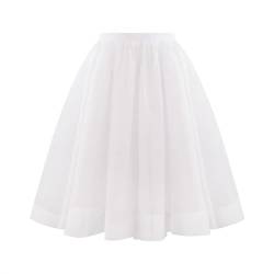 ZFUNKQ Tüllrock für Frauen Layered Tutu Rock Elastische Hohe Taille A-Linie Kurzer Rock Party Mesh Chiffon Plissee Kleid, weiß, 44 von ZFUNKQ