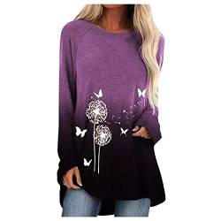 Women'S Long Sleeve Blouse FrüHling Herbst Winter Sommer Vintage Tunika-Hemd Damen Tops Sommer Baumwolle Pullover MäDchen 164 Bluse Festlich Bluse 8Er Tunika Strand Damen Blusen Lange äRmel Blau XXL von ZGNB