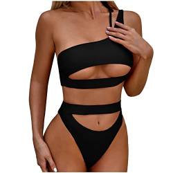 ZGNB Bikini Damen,Plus Size Bikini Tankini Top Soft Cup Two Piece Swimsuit Swimsuit Bandeau Bikini Tankini Langes Oberteil XXXL Schwarz Bikini Oberteil von ZGNB