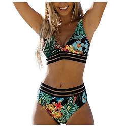 ZGNB Bikini Damen Sexy,Bikini Damen Push Up Backless Bandeau Bikini Figurumschmeichelnde Bademode Schwarzer Triangel Bikini Tankini Hohe Hose Bikini Damen Oberteil von ZGNB