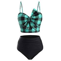 ZGNB Tankini Damen Bauchweg Push Up Oversize Damen Tankini Set Tankini Damen Schwarz Weiß Bikini Grosse GröSsen Bikini Neon Bikini unterteile schwarz Tanga Bikinihose Grün#02 Blau von ZGNB