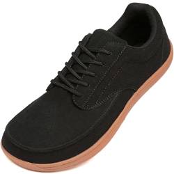 ZGPWZWL Breite Barfuss Schuhe Herren Sneakers Mit Zero-Drop Sohle Barfussschuhe Wide Toe Minimalistische Barfuß Outdoor Atmungsaktive Casual Wanderschuhe,Schwarz EU 40 von ZGPWZWL