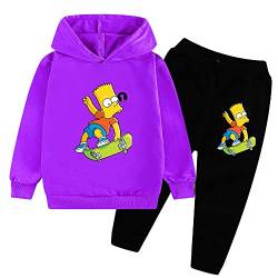 ZGXWD Anime Set Hoodie Simpsons Kinder Sweatshirt Set 2-TLG (A1,140CM) von ZGXWD