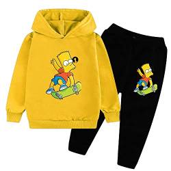 ZGXWD Anime Set Hoodie Simpsons Kinder Sweatshirt Set 2-TLG (A3,150CM) von ZGXWD