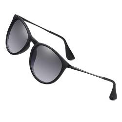 ZHABAO Trendige, klassische, runde Sonnenbrille für Damen und Herren, Vintage-Stil, polarisiert, großer Rahmen, Katzenaugen-Sonnenbrille, K9 von ZHABAO