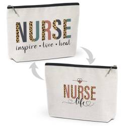 ZHAMEN Krankenschwester-Zubehör für die Arbeit, Krankenschwestern, Geschenke, NICU Notfall-Pädiatrie, registrierte Krankenschwester, RN Make-up-Tasche, Mehrfarbig 0932, 10.5"x 7"x 2.5" von ZHAMEN
