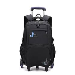 Teen Rolling Schultasche Reiserucksack für Jungen Trolley Gepäck Grundkinder, blau, 6-wheel von ZHANAO