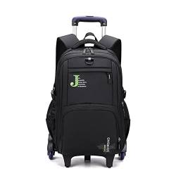Teenager Rolling Schultasche Reiserucksack für Jungen Trolley Gepäck Elementar Kinder, grün, 6-wheel von ZHANAO