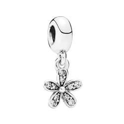 ZHANGCHEN 925 Sterling Silber Perle schillernden Gänseblümchen Charme passt modisch für Frauen Geschenk DIY Schmuck von ZHANGCHEN