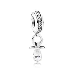 ZHANGCHEN 925 Sterling Silber Perlen Schnuller Dummy Anhänger Charm Fit Mode Frauen Pandora Armband Armreif Geschenk DIY Schmuck von ZHANGCHEN