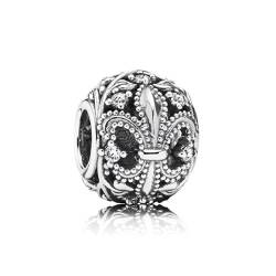 ZHANGCHEN 925 Sterling Silver Bead Openwork Fleur De Lis Charm Fit Fashion Women Pandora Bracelet Bangle Gift DIY Jewelry von ZHANGCHEN