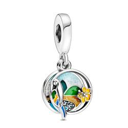 ZHANGCHEN Ajuement Original Pandora Armbänder 925 Silber Erling Brazil Beach Parrot Dangle Charms Perlen Frauen DIY Schmuck von ZHANGCHEN