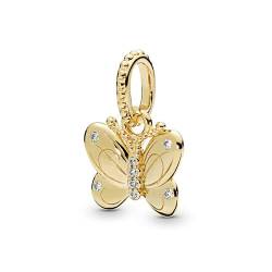 ZHANGCHEN Glänzender Schmetterlingsanhänger, hochwertige Charms, DIY-Perle, geeignet für original Pandora-Armband, Geschenk für Frauen von ZHANGCHEN